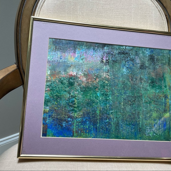 Framed hand painted large Abstract art in purple matting & Gold Frame - Picture 11 of 14